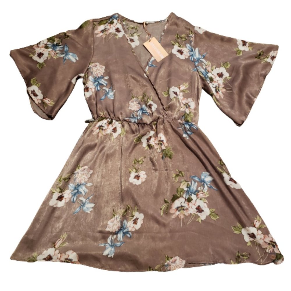 NEW Millibon Floral Shift Dress Purple Women's Large L Summer Lightweight NWT